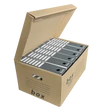 Archiváló konténer karton doboz fedeles 54x36x25cm, felfelé nyíló tetővel Fornax