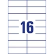 Etikett címke, 105 x37mm, univerzális, 16 címke/ív, 100 ív/doboz, Avery fehér