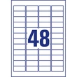 Etikett címke, 45,7 x21,2mm, időjárásálló poliészter, 48 címke/ív, 8 ív/doboz, Avery fehér