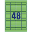 Etikett címke, 45,7 x21,2mm, univerzális visszaszedhető, 48 címke/ív, 20 ív/doboz, Avery zöld