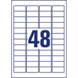 Etikett címke, 45,7 x21,2mm, univerzális visszaszedhető, 48 címke/ív, 25 ív/doboz, Avery fehér