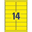 Etikett címke, 99,1 x38,1mm, visszaszedhető, neon 14 címke/ív, 25 ív/doboz, Avery sárga