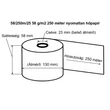 Hőpapír 58mm széles, 250fm hosszú, cséve 25mm, BPA mentes nyomatlan, TOMRA MOHU visszaváltó gépekhez