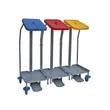 Hulladékgyűjtő kocsi 2 x 70 liter (kék és piros fedél)