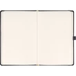 Keménytáblás notesz pontozott vonalozással krémszínű lapokkal leszorító gumiszalaggal Gray 130x210mm, Presco