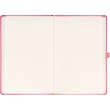 Keménytáblás notesz pontozott vonalozással krémszínű lapokkal leszorító gumiszalaggal Pink 130x210mm, Presco