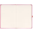 Keménytáblás notesz pontozott vonalozással krémszínű lapokkal leszorító gumiszalaggal Pink 130x210mm, Presco
