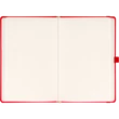 Keménytáblás notesz pontozott vonalozással krémszínű lapokkal leszorító gumiszalaggal Red 130x210mm, Presco