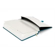 Keménytáblás notesz pontozott vonalozással krémszínű lapokkal leszorító gumiszalaggal Teal 130x210mm, Presco