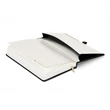 Keménytáblás notesz vonalas krémszínű lapokkal leszorító gumiszalaggal Black 130x210mm, Presco