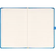 Keménytáblás notesz vonalas krémszínű lapokkal leszorító gumiszalaggal Blue 130x210mm, Presco