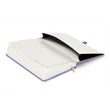 Keménytáblás notesz vonalas krémszínű lapokkal leszorító gumiszalaggal Lila 130x210mm, Presco