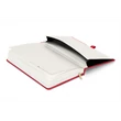 Keménytáblás notesz vonalas krémszínű lapokkal leszorító gumiszalaggal Red 130x210mm, Presco