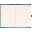 Keménytáblás notesz vonalas krémszínű lapokkal leszorító gumiszalaggal Teal 130x210mm, Presco