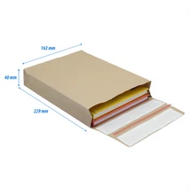 Csomagküldő webshop tasak 162x229x40mm, erős kraft papírból 250 db/doboz, E-green barna