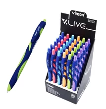 Golyóstoll nyomógombos gumírozott test Vinson Live F20 vegyes displ 36 db, írásszín kék
