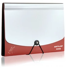 Irattartó mappa, harmonikamappa, 12 rekeszes, műanyag Antilop, bordó