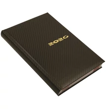 Határidőnapló Carbon A/5, napi fehér lapokkal bronz Realsystem 2026.