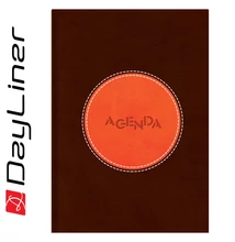 Határidőnapló Central A5 napi, fehér lapokkal barna - narancs Dayliner 2026.