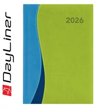 Határidőnapló Dubai A5 heti, fehér lapokkal kék-zöld Dayliner 2026.