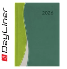 Határidőnapló Dubai A5 napi, fehér lapokkal zöld-zöld Dayliner 2026.