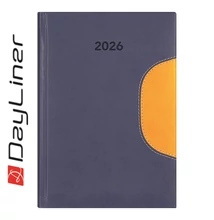 Határidőnapló Memphis A5 napi, fehér lapokkal kék-sárga Dayliner 2026.