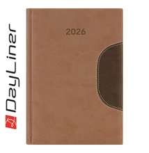 Határidőnapló Memphis B5 heti, fehér lapokkal barna-csokoládé Dayliner 2026.