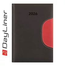 Határidőnapló Memphis B5 heti, fehér lapokkal fekete-piros Dayliner 2026.