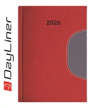 Határidőnapló Memphis B5 heti, fehér lapokkal piros-szürke Dayliner 2026.