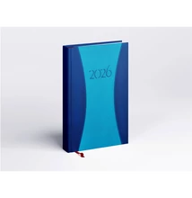 Határidőnapló Prémium A A/5, napi krémszínű lapokkal kék Realsystem 2026.