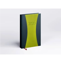 Határidőnapló Prémium A A/5, napi krémszínű lapokkal zöld Realsystem 2026.