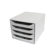 Fiókos irattároló, 4 fiókkal, műanyag fehér test, fehér fiókok Ecobox