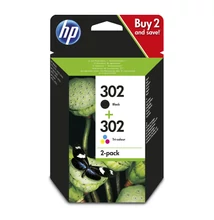 HP X4D37AE Patron 2 pack Bk+Col No.302 (Eredeti)