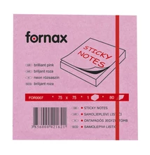 Jegyzettömb öntapadó, 75x75mm, 80lap, Fornax neon rózsaszín