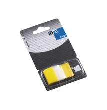 Jelölőcímke 25x43mm, 50lap, műanyag, Info Notes Info Flags transzparens sárga