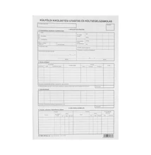 Külföldi kiküldetési utasítás és költségelszámolás, 2x2 példányos, A/3 B.7300-261/V/ÚJ