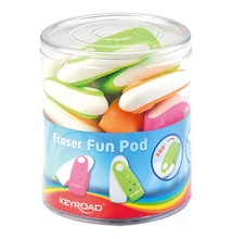 Radír, PVC mentes 24 db/display Keyroad Fun Pod vegyes színek Radír, PVC mentes 24 db/display Keyroad Fun Pod vegyes színek