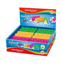 Radír, PVC mentes 24 db/display Keyroad Roo Fix vegyes színek Radír, PVC mentes 24 db/display Keyroad Roo Fix vegyes színek