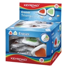 Radír, PVC mentes 36 db/display Keyroad Triangular vegyes színek Radír, PVC mentes 36 db/display Keyroad Triangular vegyes színek