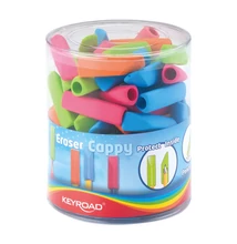 Radír, ceruzavégre PVC mentes 72 db/display Keyroad Cappy vegyes színek Radír, ceruzavégre PVC mentes 72 db/display Keyroad Cappy vegyes színek