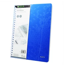 Spirálfüzet A4, 80lap kockás Leitz Wow kék