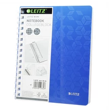 Spirálfüzet A5, 80lap kockás Leitz Wow kék
