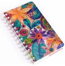 Zsebnaptár álló spirálozott SP5 napi fehér lapokkal akvarell Realsystem 2026.