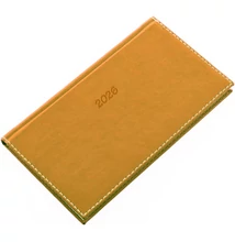 Zsebnaptár fekvő Bolero P, krémszínű lapokkal mustár Realsystem 2026.