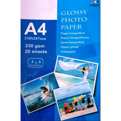 A4 Photo papír Fotópapír fényes 230gsm 20 lap Water resistance