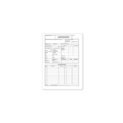 Állománybavételi bizonylat épületekről és építményekről B.11-45/V 25x4lapos tömb A4, álló