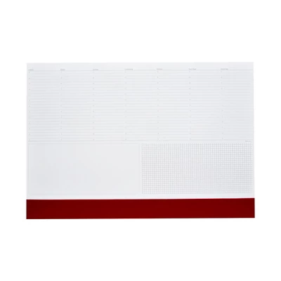 Asztali könyöklő fehér lapokkal bordó műbőrcsíkkal 570 x 390 mm  Realsystem 2026.