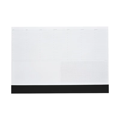 Asztali könyöklő fehér lapokkal fekete műbőrcsíkkal 570 x 390 mm  Realsystem 2026.