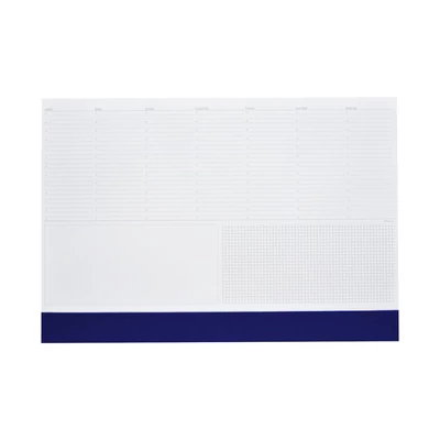 Asztali könyöklő fehér lapokkal kék műbőrcsíkkal 570 x 390 mm  Realsystem 2026.