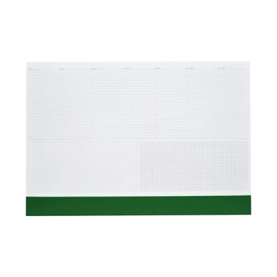 Asztali könyöklő fehér lapokkal zöld műbőrcsíkkal 570 x 390 mm  Realsystem 2026.